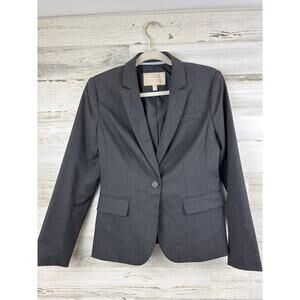 Banana Republic womens petite 4 long sleeve gray jacket wool blend blazer
